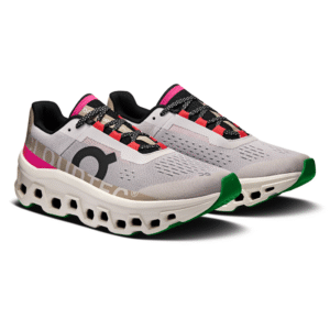 Alternative view of On Running Cloudmonster argent ivoire